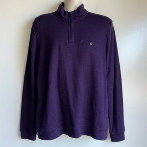 Ted Baker London Purple 1/4 Zip Mock Neck Sweater Ted Size 5 = US XL